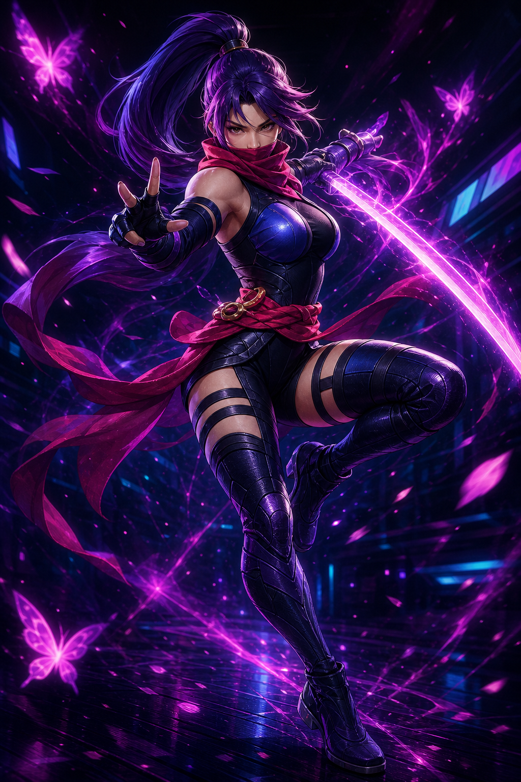 Stylized Psylocke action pose